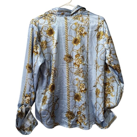 Rue 21 Women Size Large Long Sleeve Button Down Shirt Polyester Colorful Preppy - Picture 2 of 10